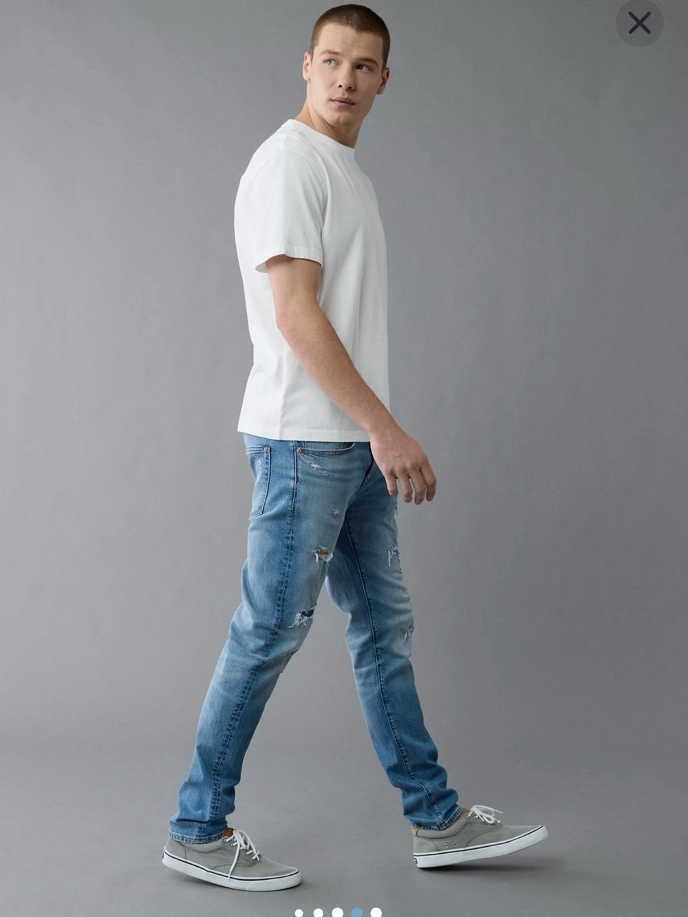 American Eagle AirFlex+ TENCEL™ Fibers Patched Athletic Skinny Jean Size 38/30 - Picture 4 of 7